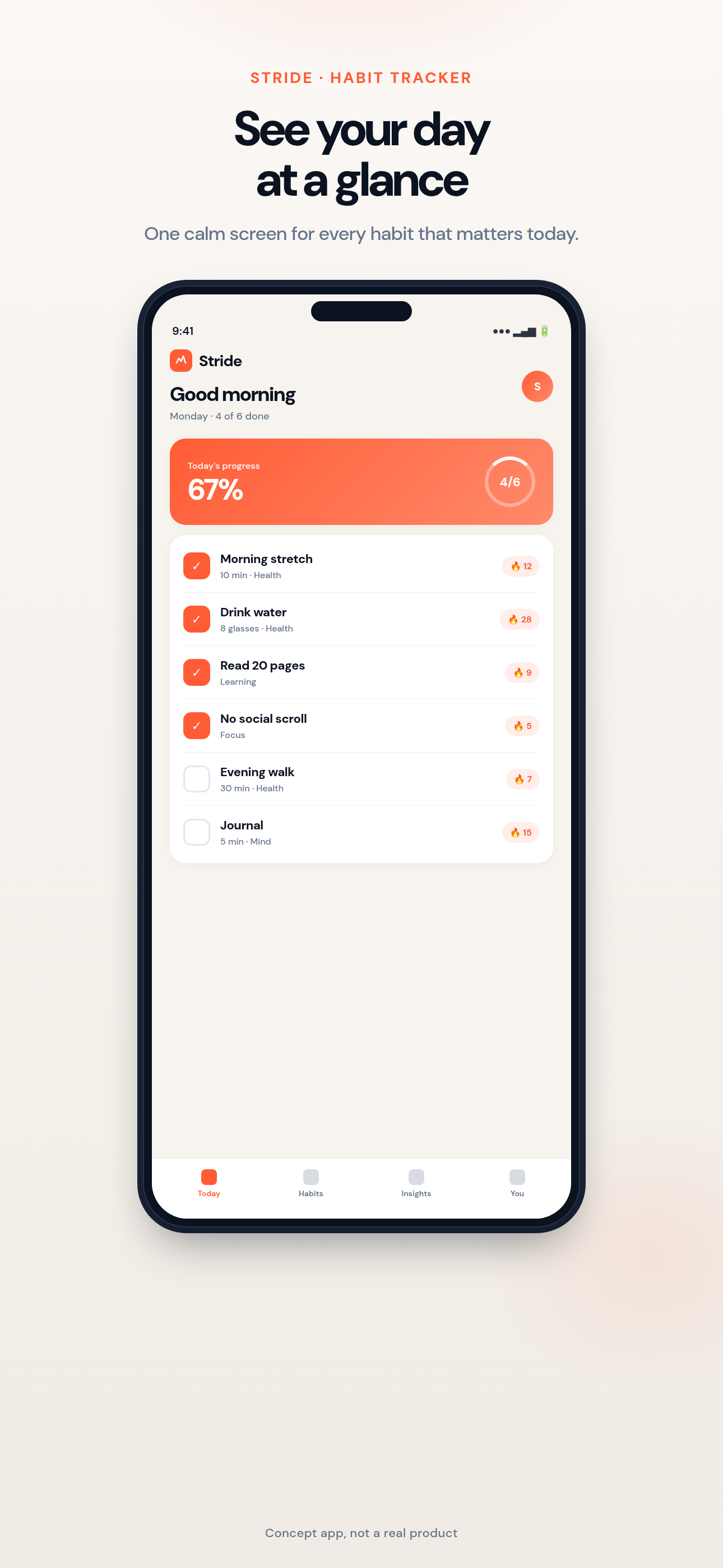 Today screen