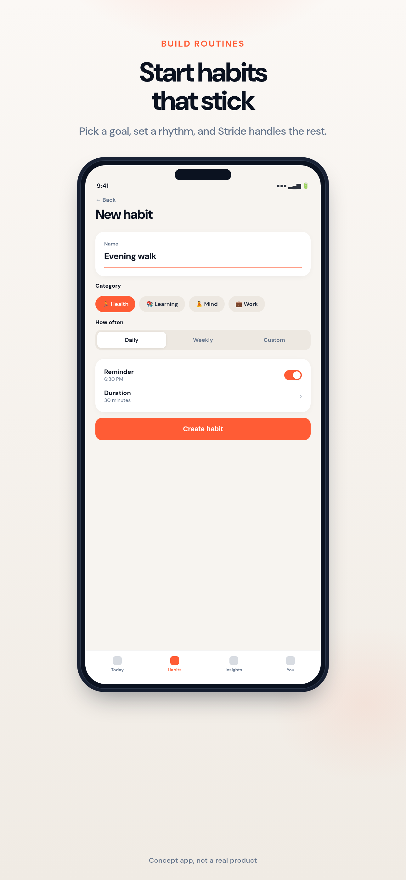 Add habit screen