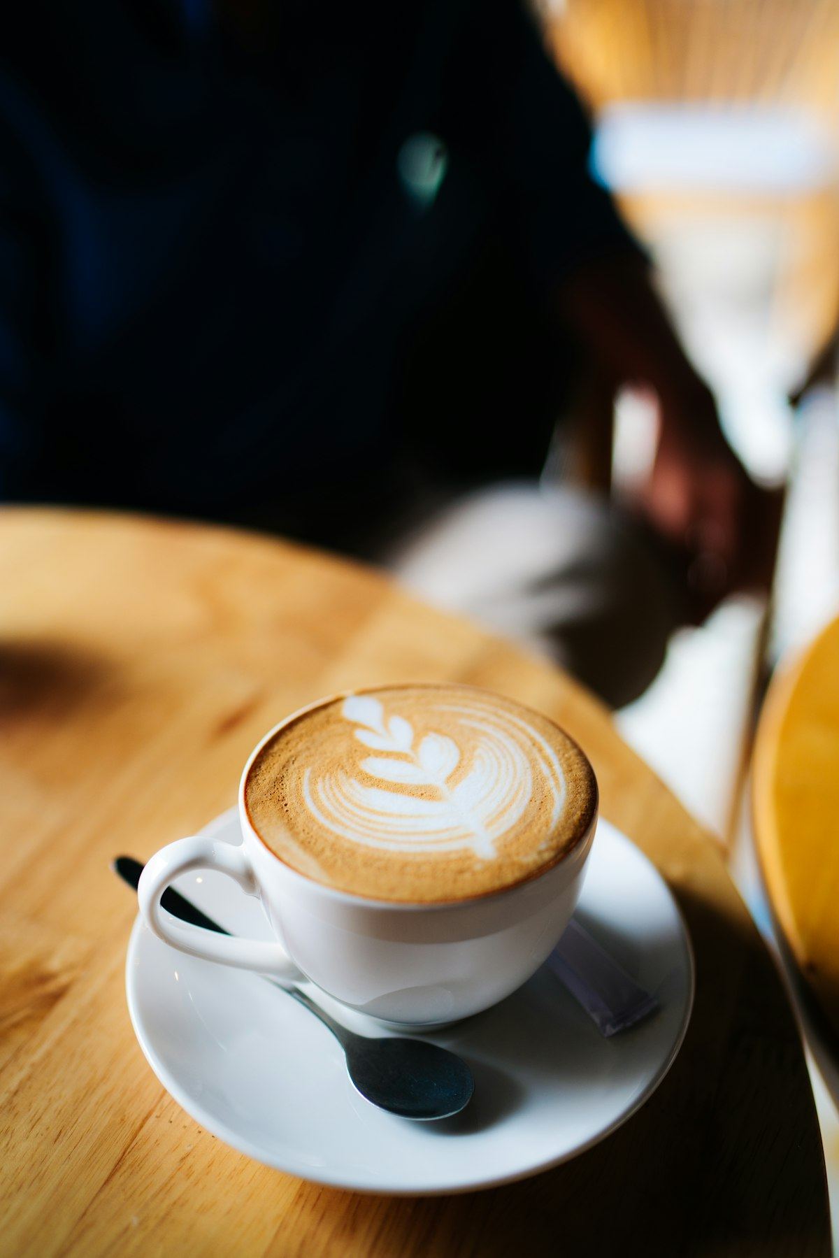 Latte art in a white cup